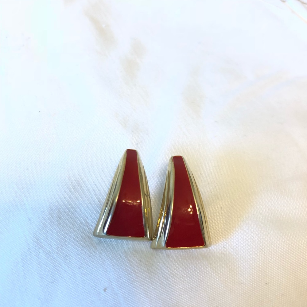 Red and gold earrings